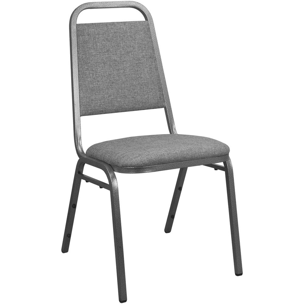 Charcoal Gray Fabric-Padded Banquet Stackable Chairs. The main picture.