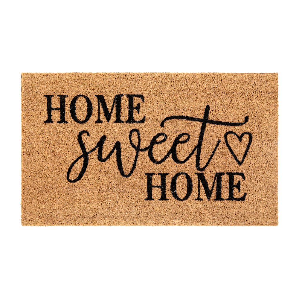 18" x 30" Natural Coir Doormat with Black Home Sweet Home Message. Picture 1