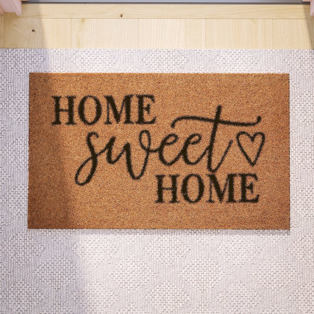 18" x 30" Natural Coir Doormat with Black Home Sweet Home Message. Picture 7