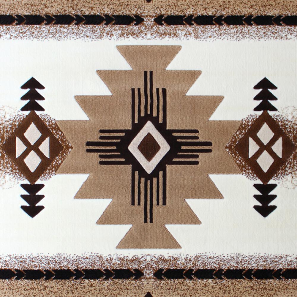 Mohave Collection 8' x 10' Ivory Traditional Southwestern Style Area Rug - Olefin Fibers with Jute Backing. Picture 7