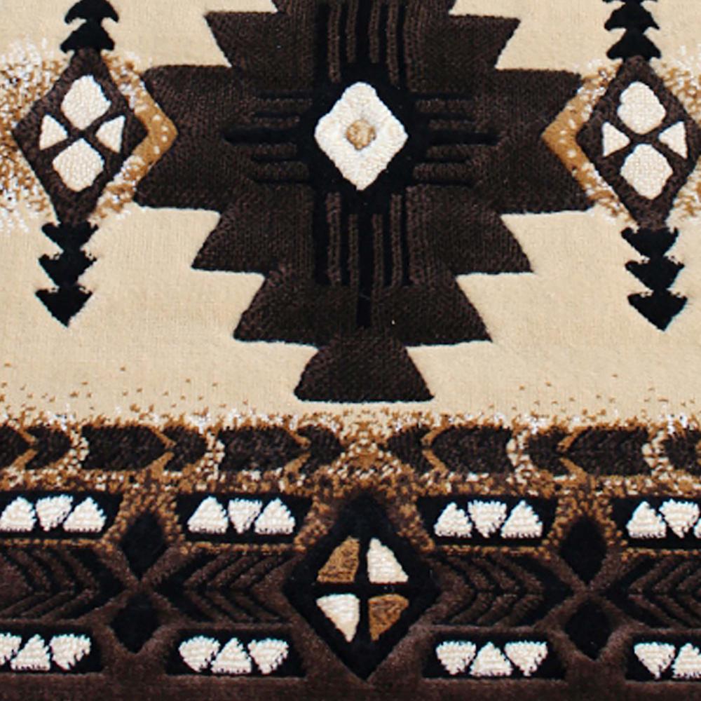 2' x 7' Brown Traditional Southwestern Area Rug - Olefin Fibers. Picture 6