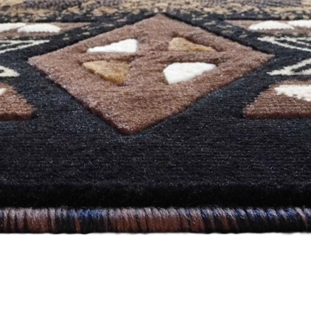 Mohave Collection 3' x 16' Chocolate Traditional Southwestern Style Area Rug - Olefin Fibers with Jute Backing. Picture 5
