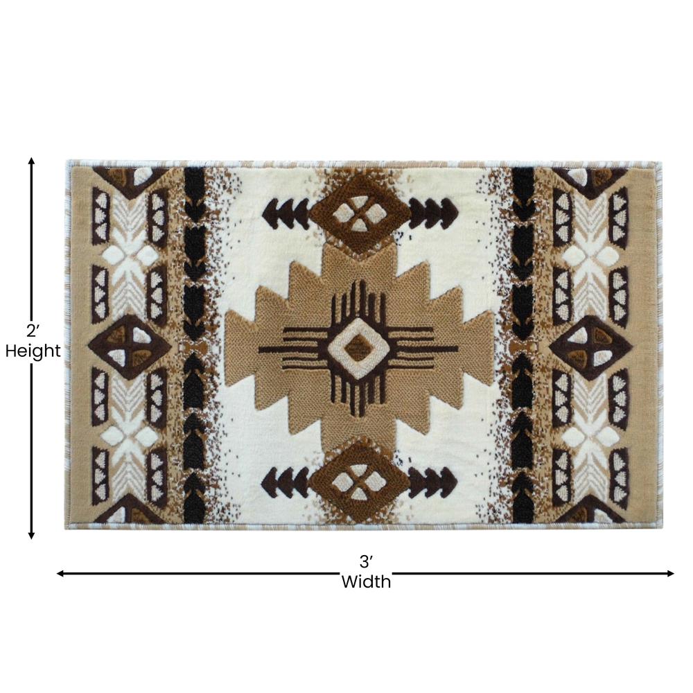 Southwestern Style 2' x 3' Area Rug for Indoor Use. Picture 5
