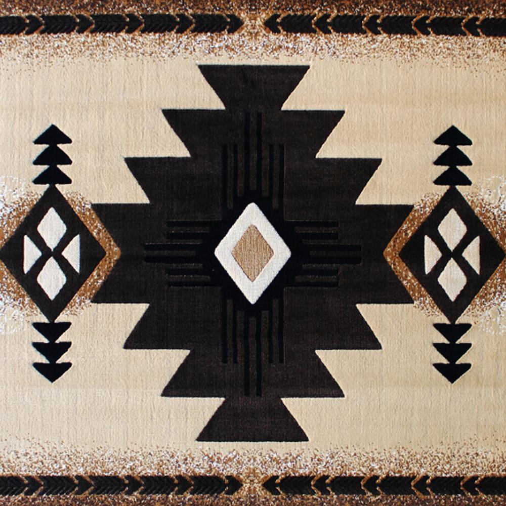 8' x 10' Brown Traditional Southwestern Area Rug - Olefin Fibers. Picture 7