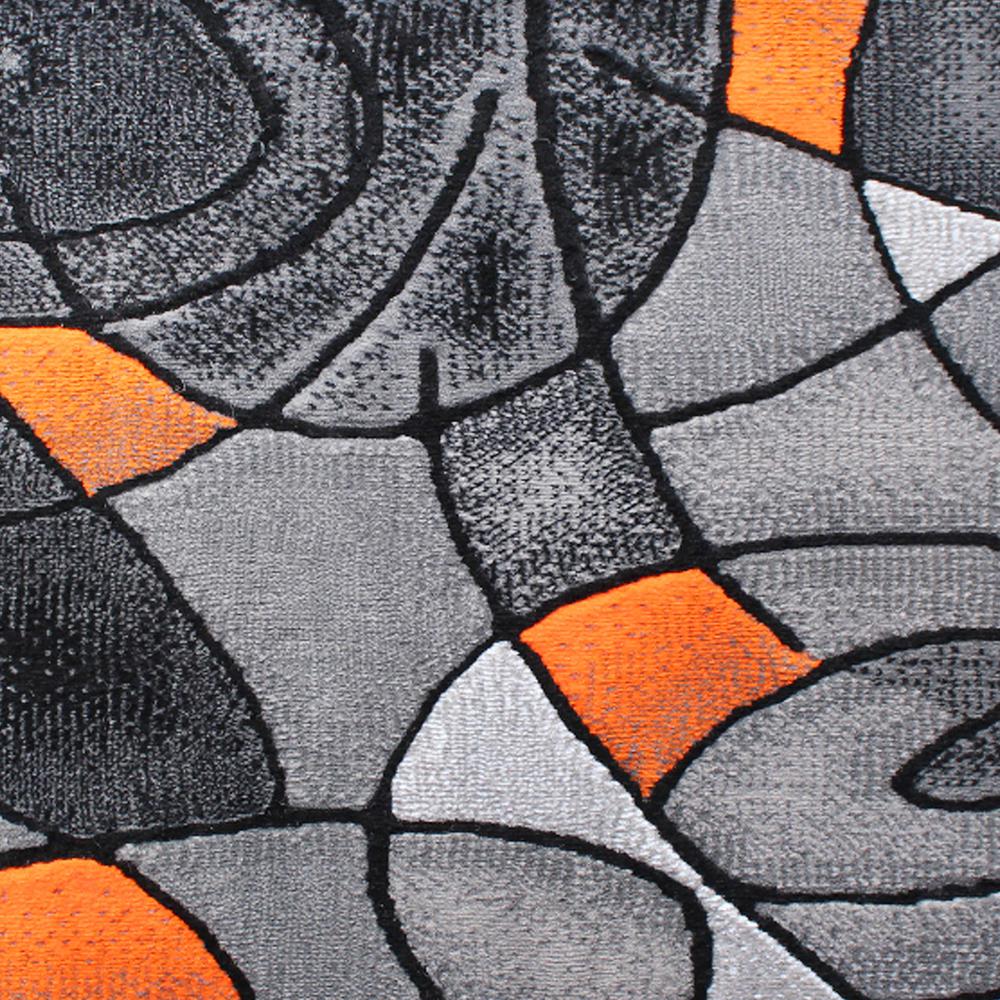 2' x 3' Orange Abstract Pattern Area Rug - Olefin Rug. Picture 7