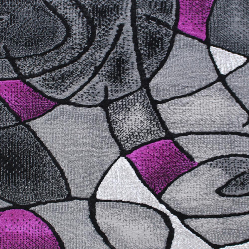 2' x 3' Purple Abstract Pattern Area Rug - Olefin Rug. Picture 7