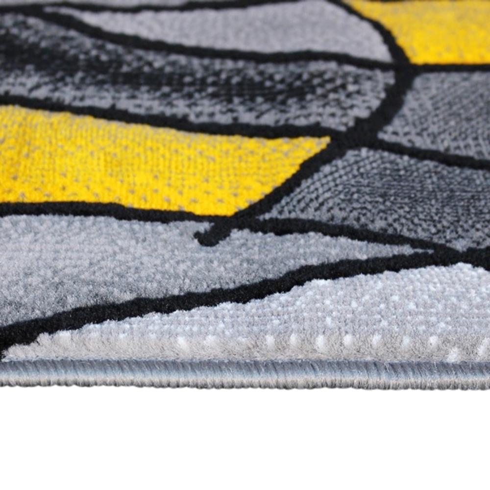 2' x 7' Yellow Abstract Area Rug - Olefin Rug. Picture 5