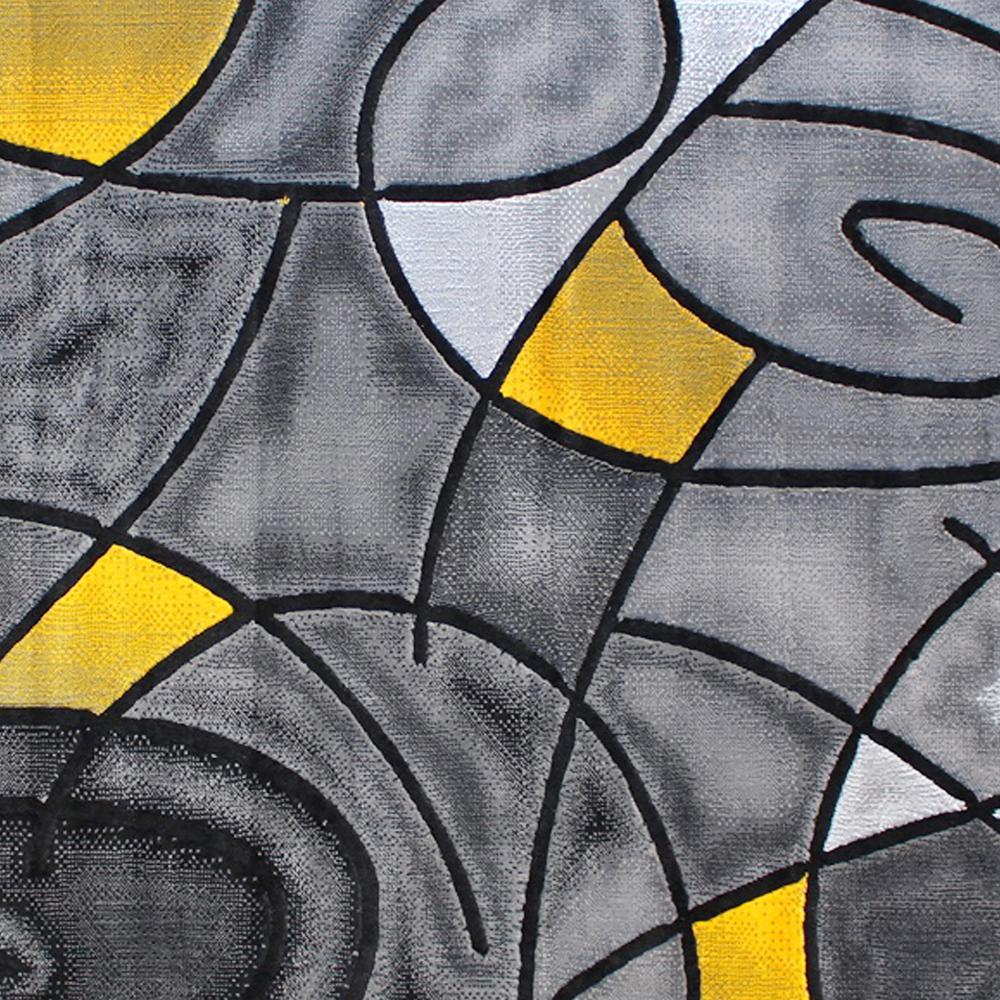 5' x 7' Yellow Abstract Area Rug - Olefin Rug. Picture 6