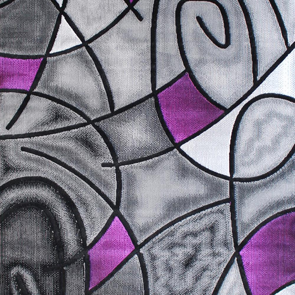 6' x 9' Purple Abstract Area Rug - Olefin Rug. Picture 7