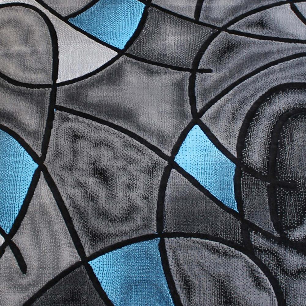 8' x 10' Blue Abstract Area Rug - Olefin Rug. Picture 7