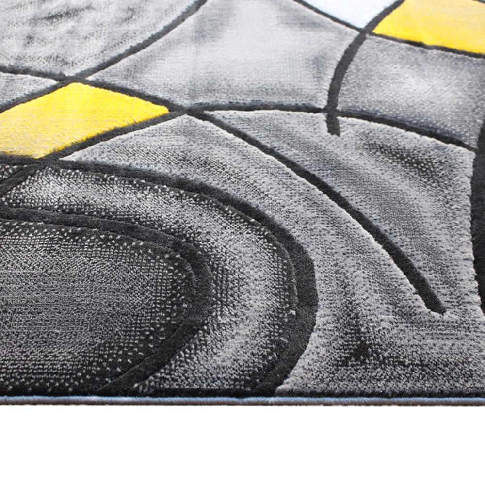 8' x 10' Yellow Abstract Area Rug - Olefin Rug. Picture 6