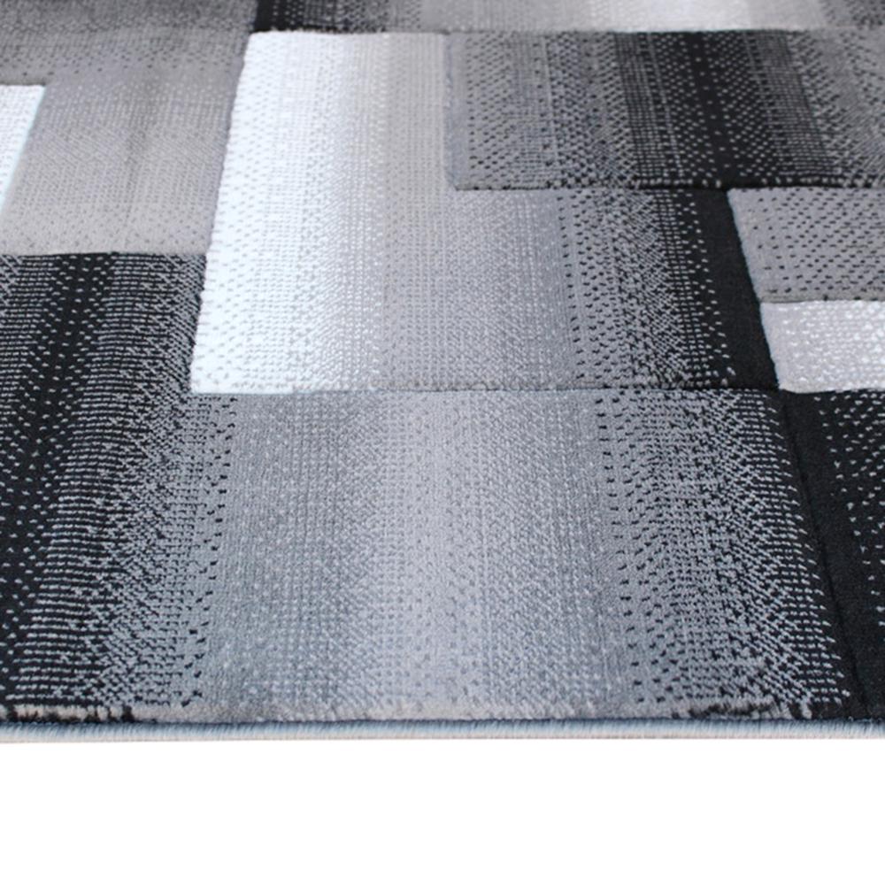 5' x 7' Gray Color Blocked Area Rug - Olefin Rug. Picture 6
