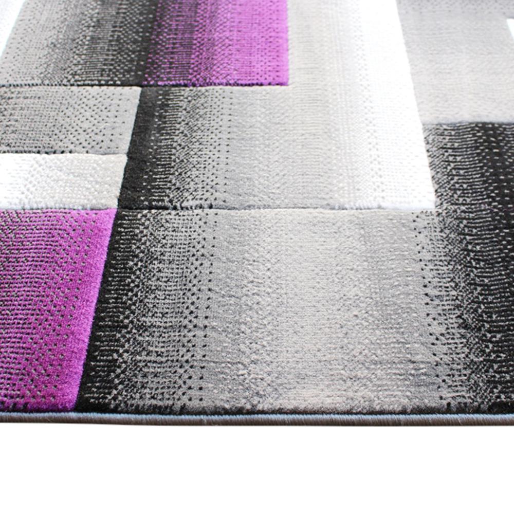 5' x 7' Purple Color Blocked Area Rug - Olefin Rug. Picture 6