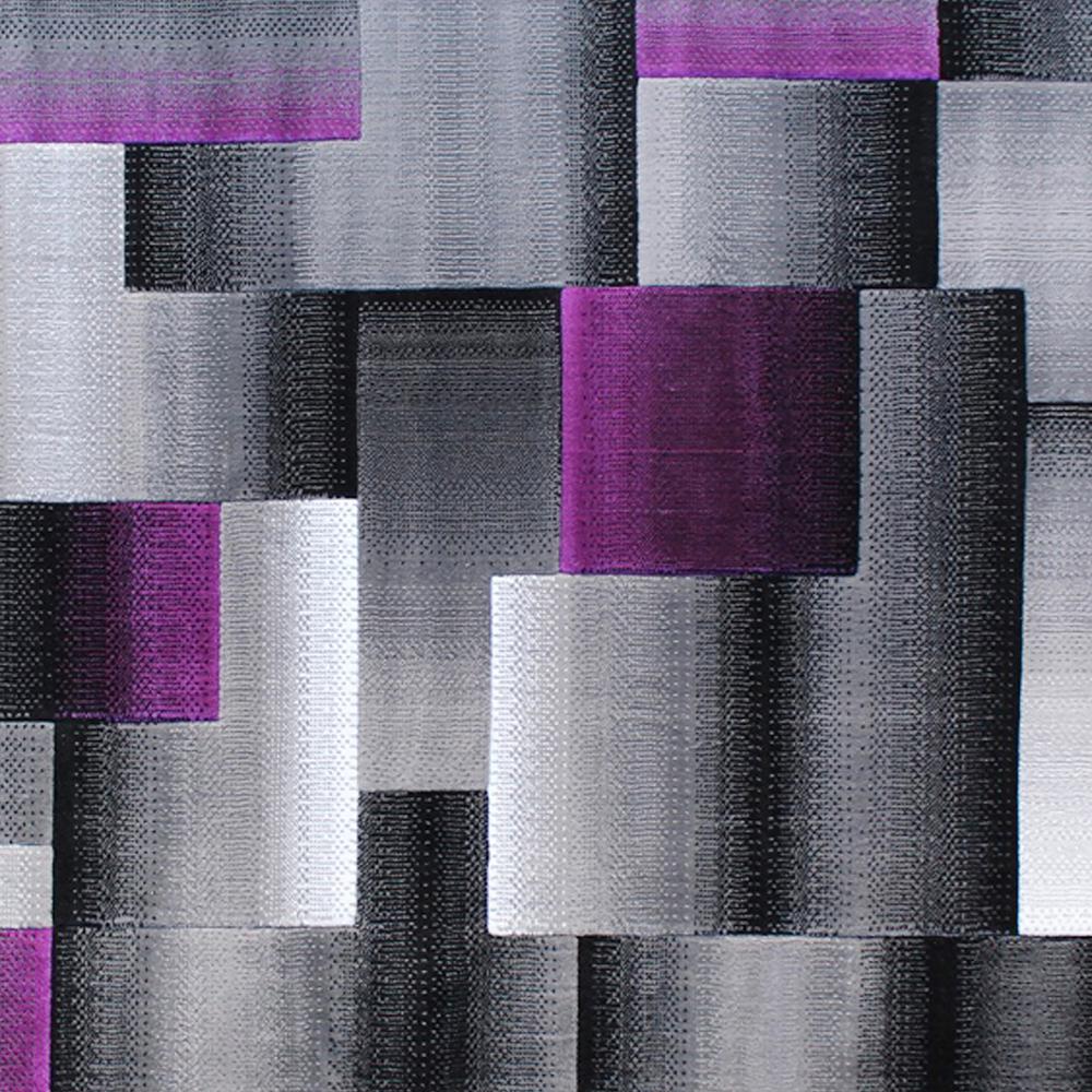 5' x 7' Purple Color Blocked Area Rug - Olefin Rug. Picture 7