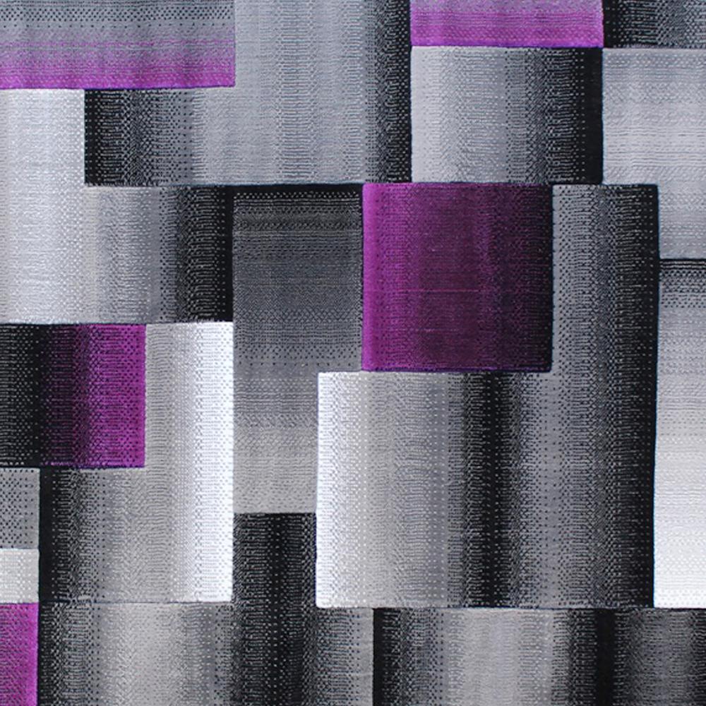 8' x 10' Purple Color Blocked Area Rug - Olefin Rug. Picture 6
