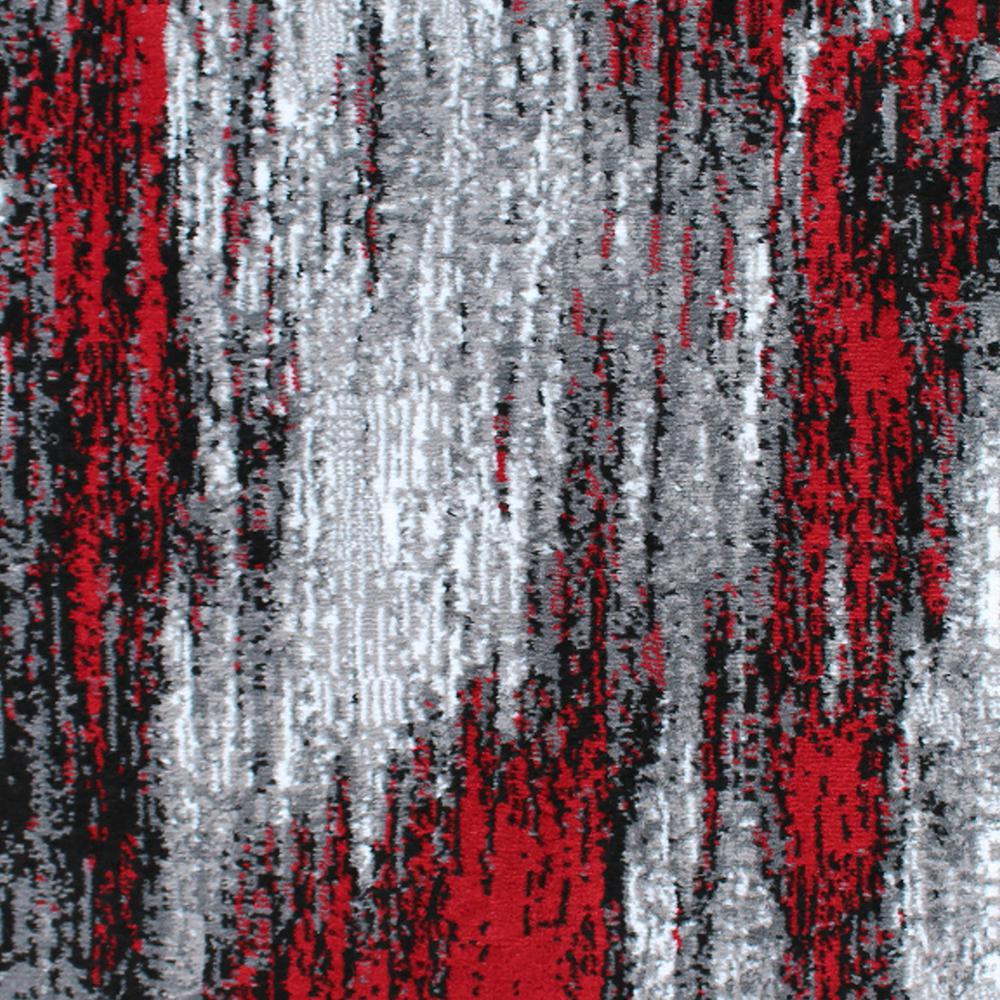 2' x 10' Red Abstract Area Rug - Olefin Rug. Picture 6