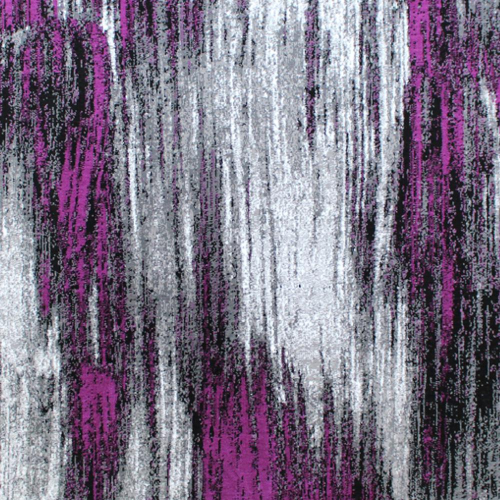 5' x 7' Purple Scraped Design Area Rug - Olefin Rug with Jute Backing. Picture 7