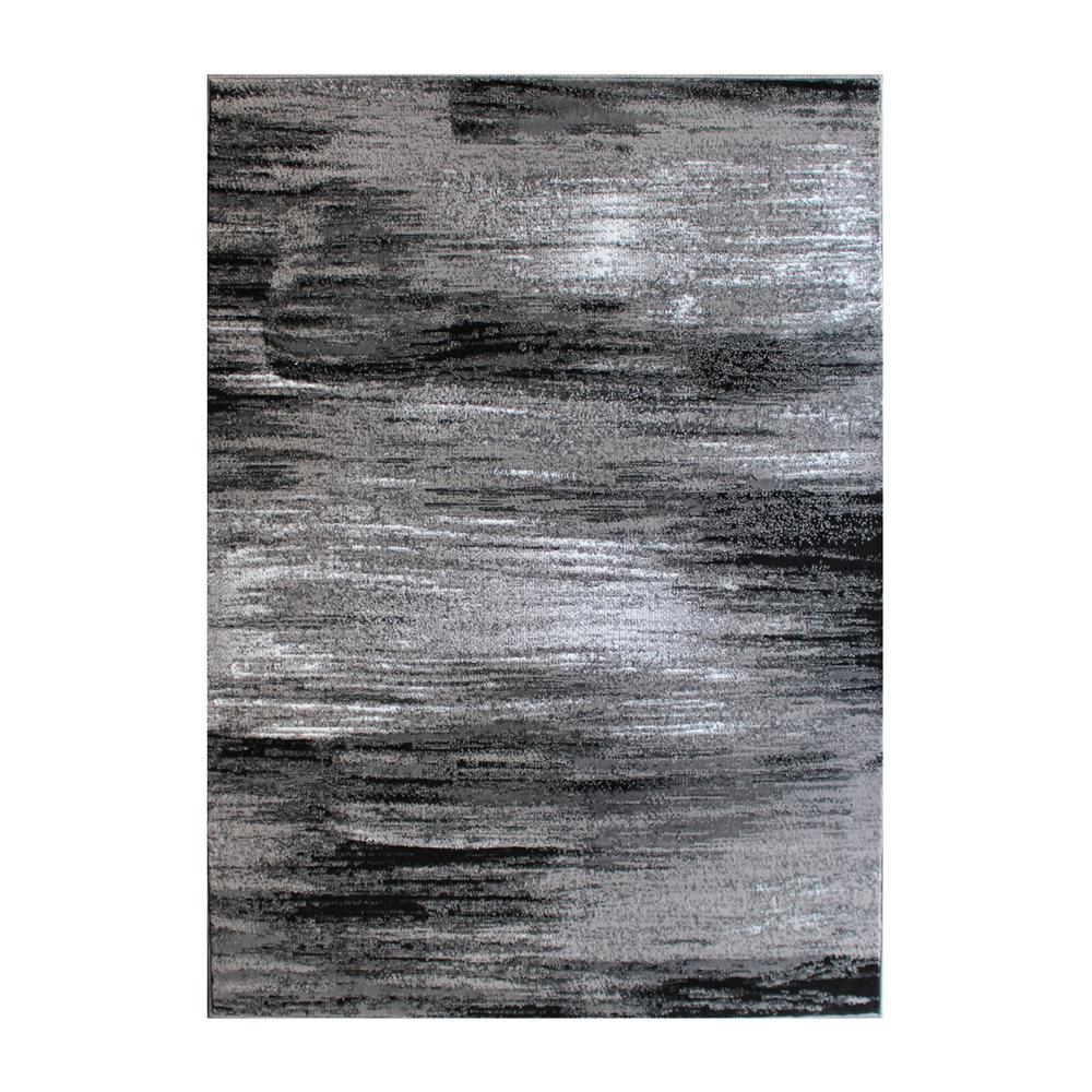 Rylan Collection 6' x 9' Gray Scraped Design Area Rug - Olefin Rug with Jute Backing - Living Room, Bedroom, Entryway. Picture 1