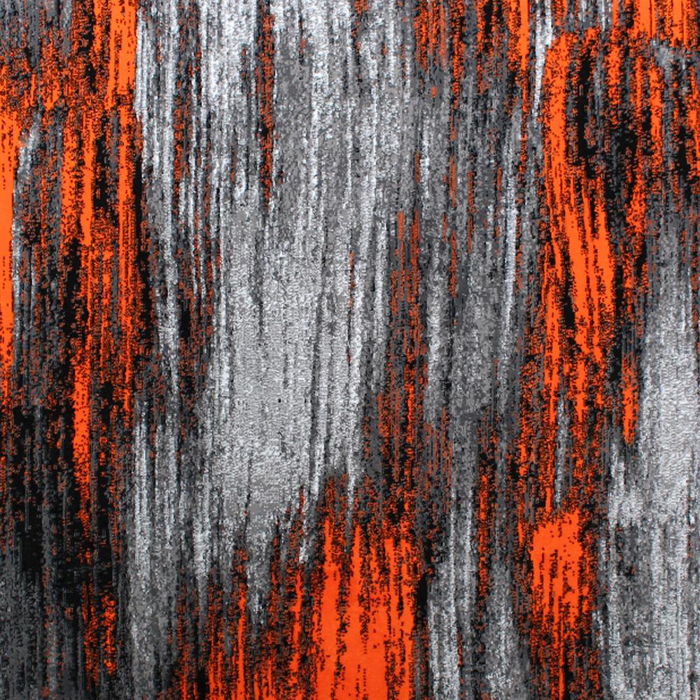 8' x 10' Orange Scraped Design Area Rug - Olefin Rug with Jute Backing. Picture 6