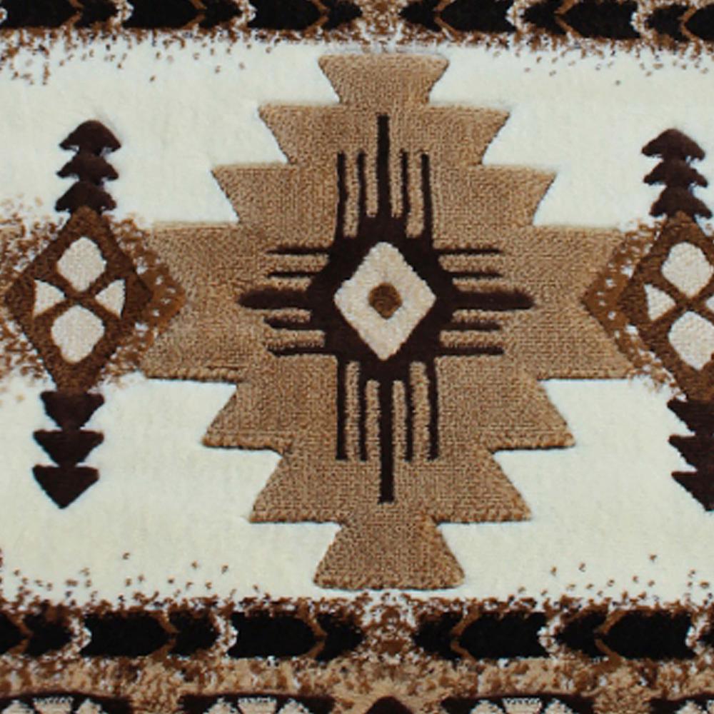 Mohave Collection 2' x 7' Ivory Traditional Southwestern Style Area Rug - Olefin Fibers with Jute Backing. Picture 6