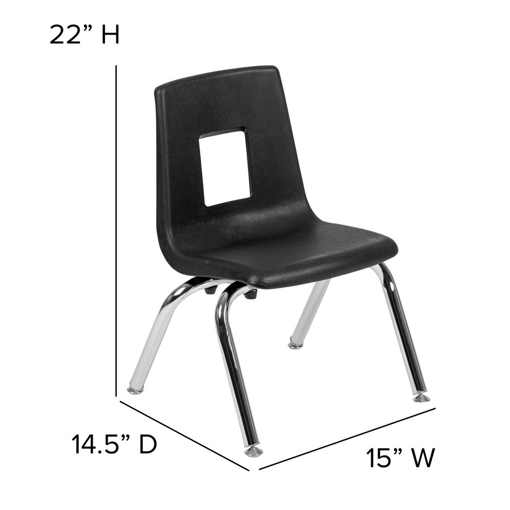 Black Student Stack School Chair - 12-inch. Picture 2