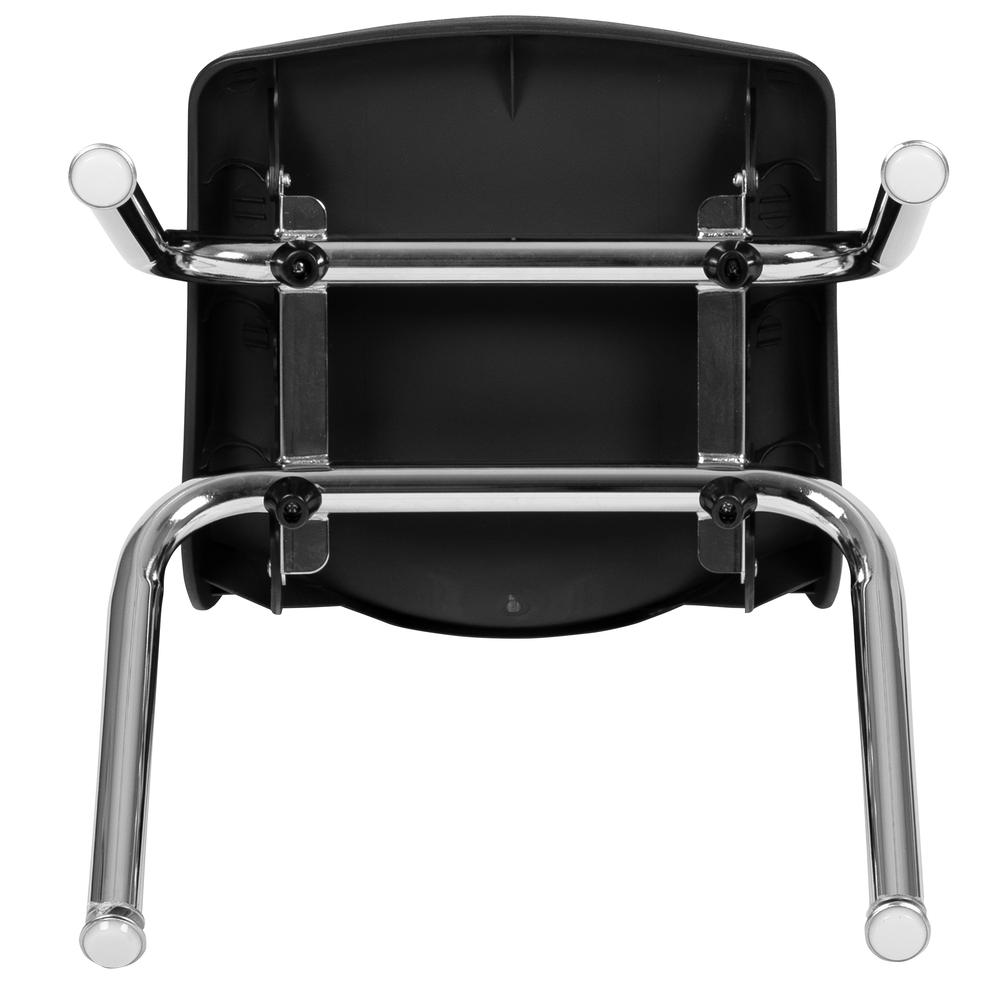 Black Student Stack School Chair - 12-inch. Picture 10