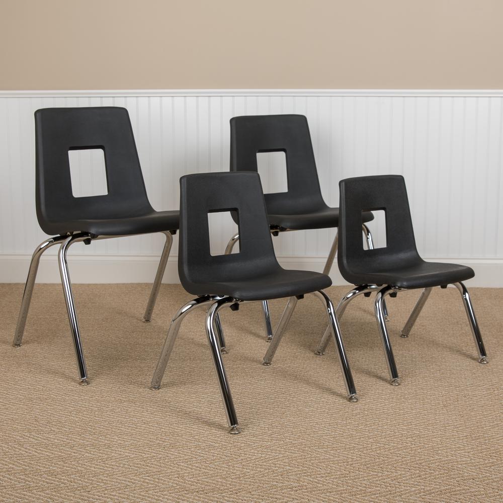 Black Student Stack School Chair - 12-inch. Picture 11