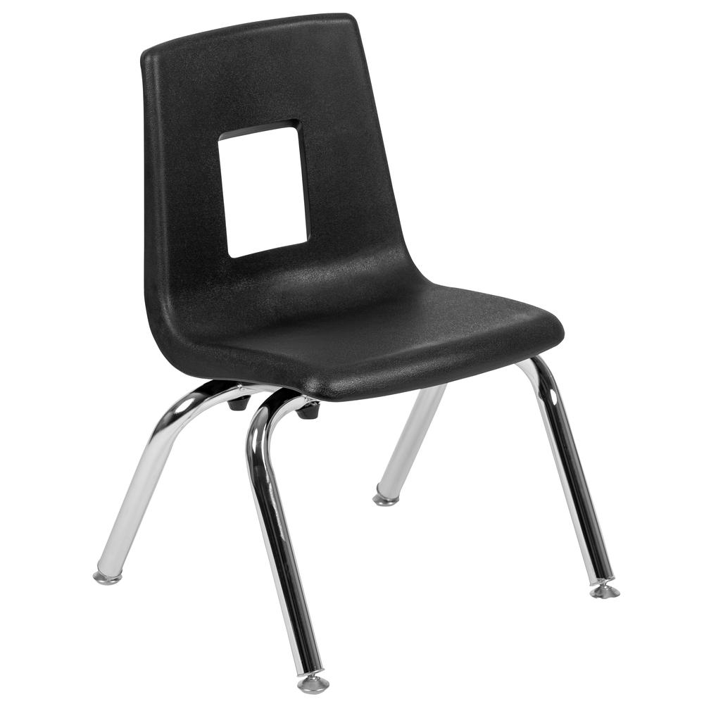 Black Student Stack School Chair - 12-inch. Picture 13