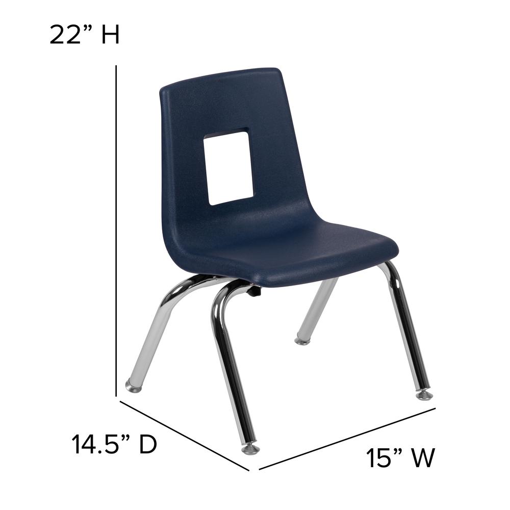 Navy Student Stack School Chair - 12-inch. Picture 2