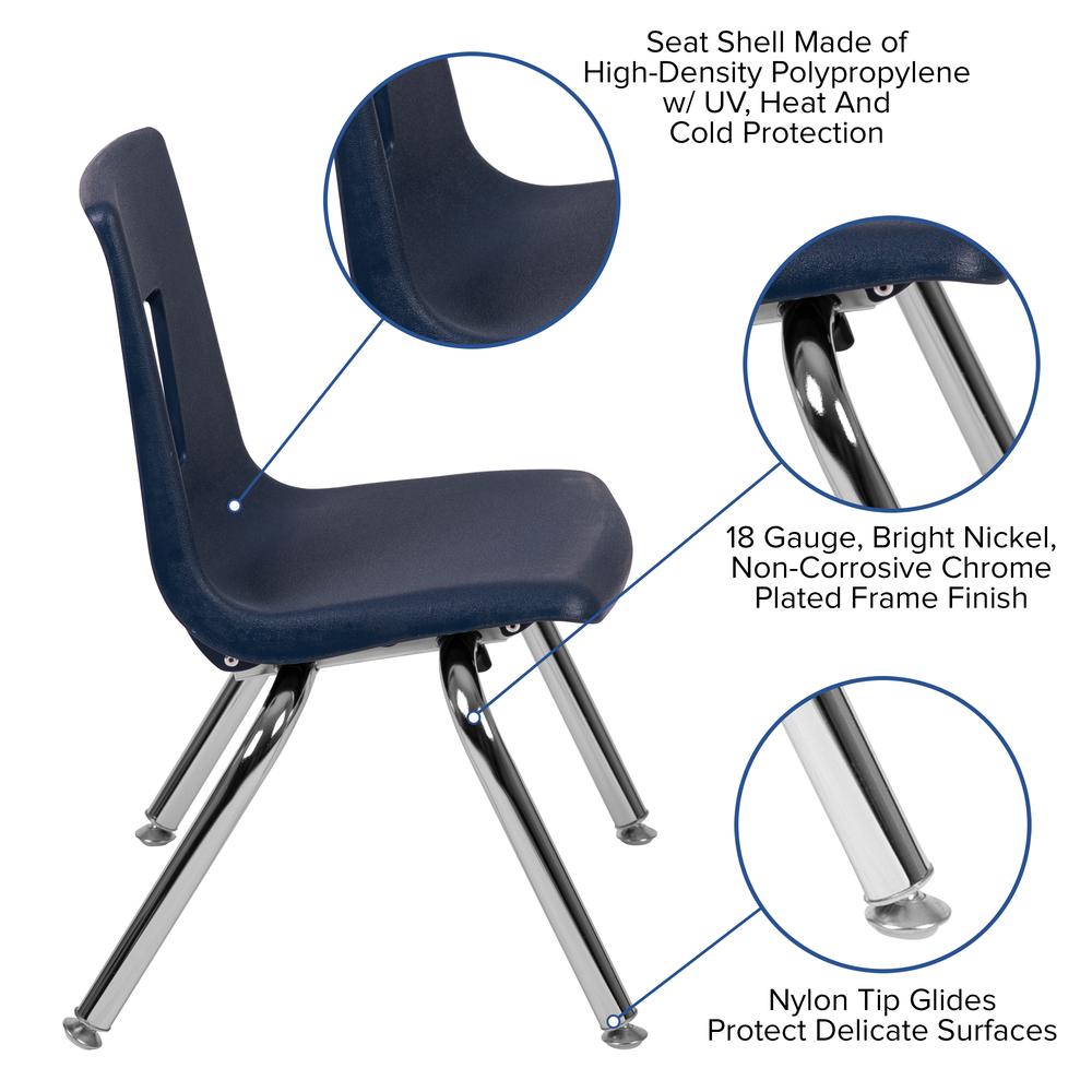 Navy Student Stack School Chair - 12-inch. Picture 6