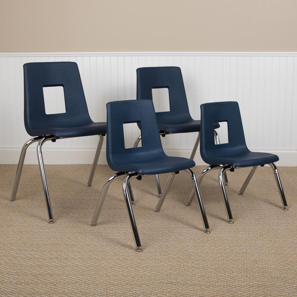 Advantage Navy Student Stack School Chair - 12-inch. Picture 1