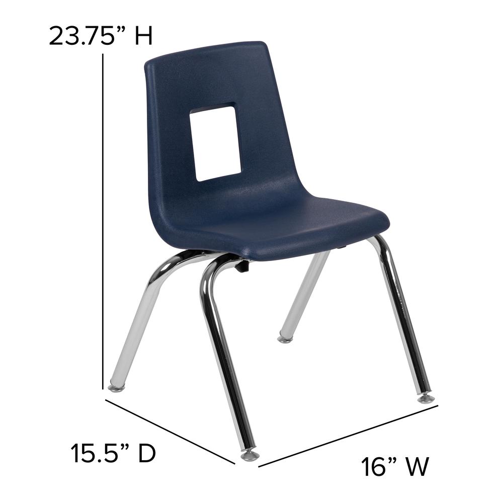 Navy Student Stack School Chair - 14-inch. Picture 2