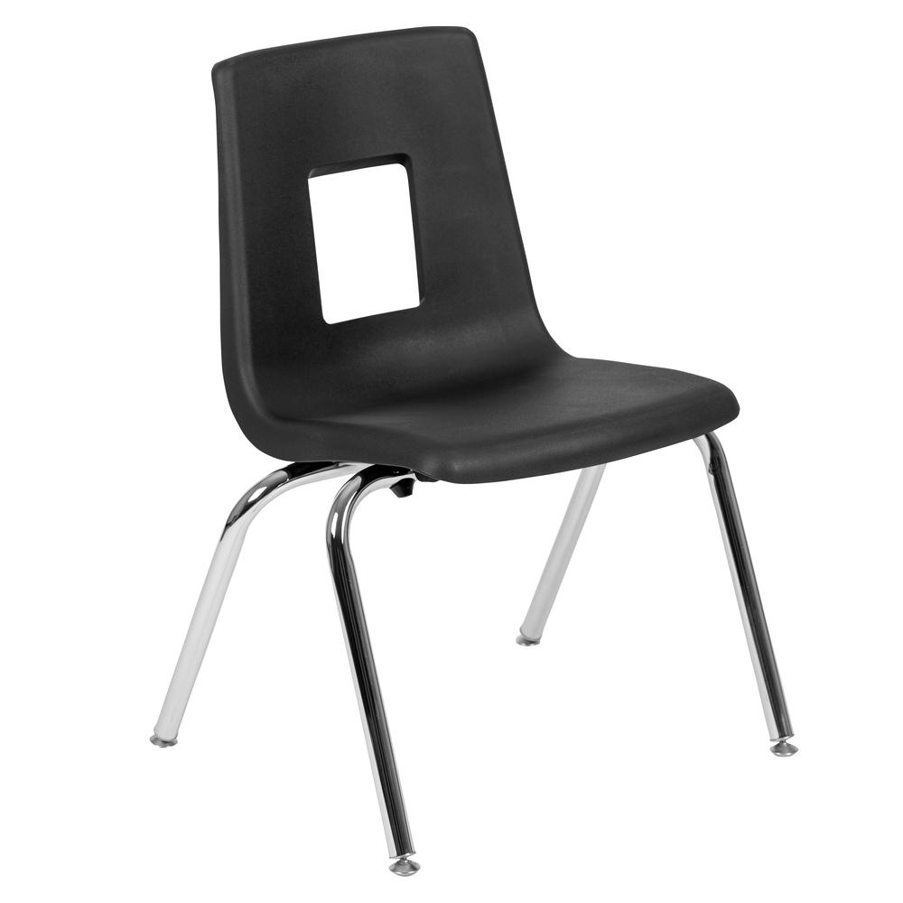 Black Student Stack School Chair - 16-inch. Picture 1