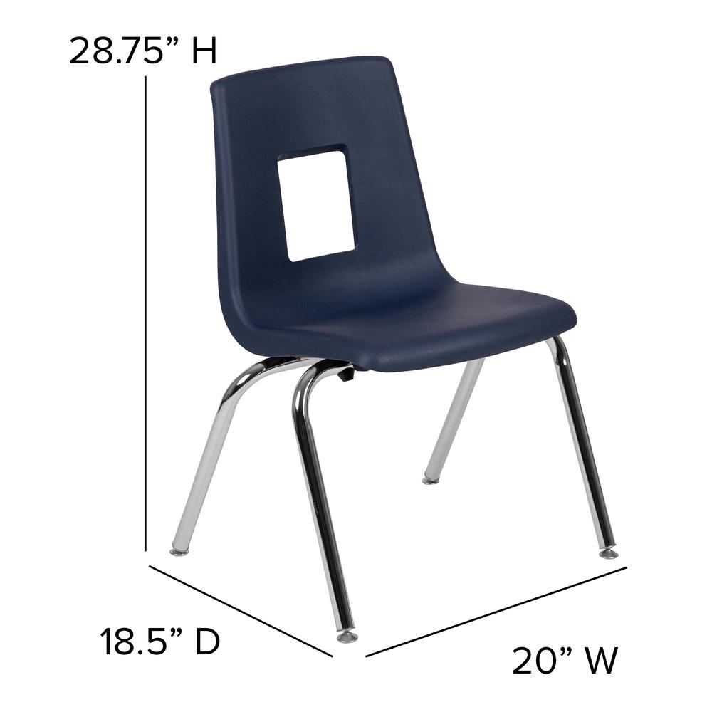 Navy Student Stack School Chair - 16-inch. Picture 14