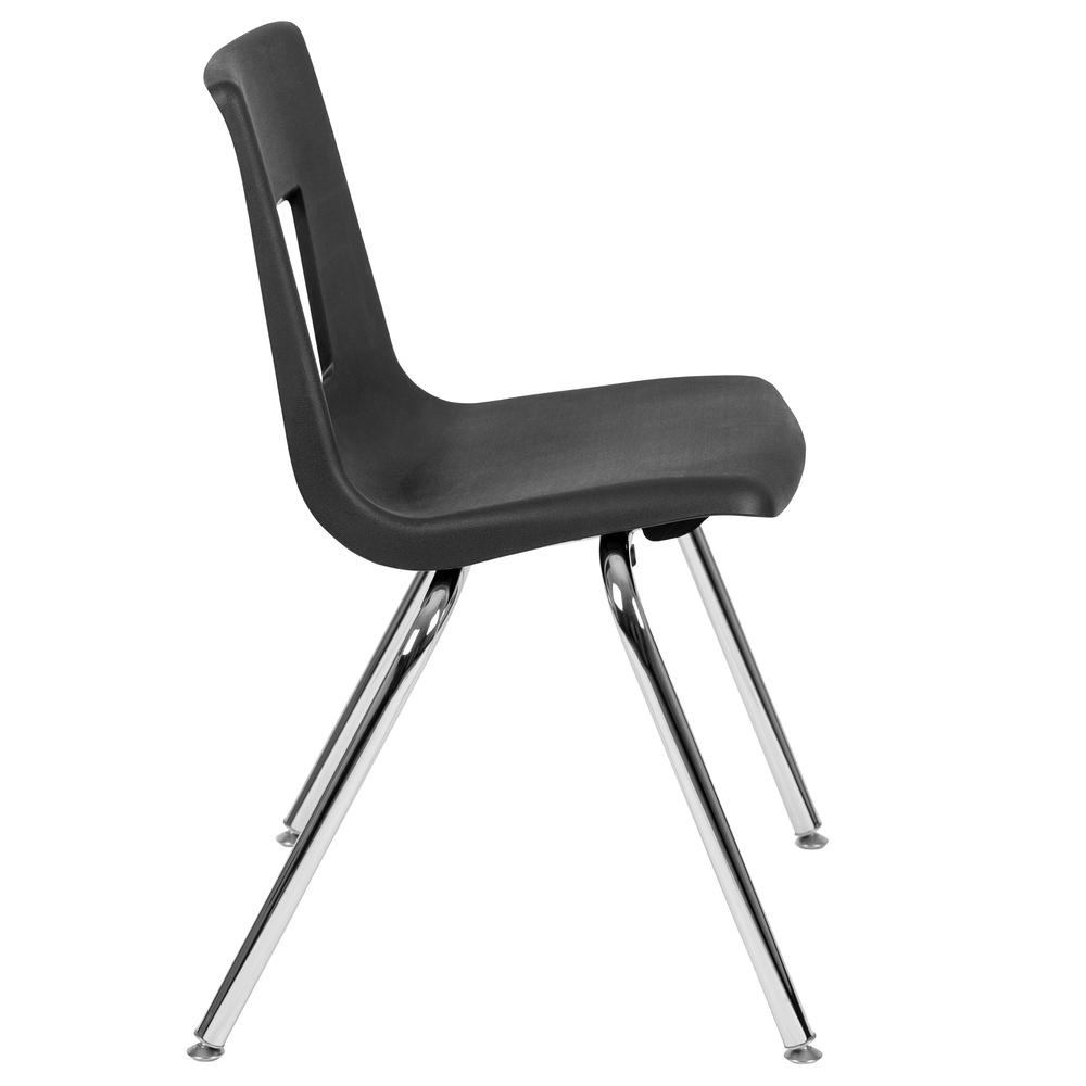 Black Student Stack School Chair - 18-inch. Picture 3