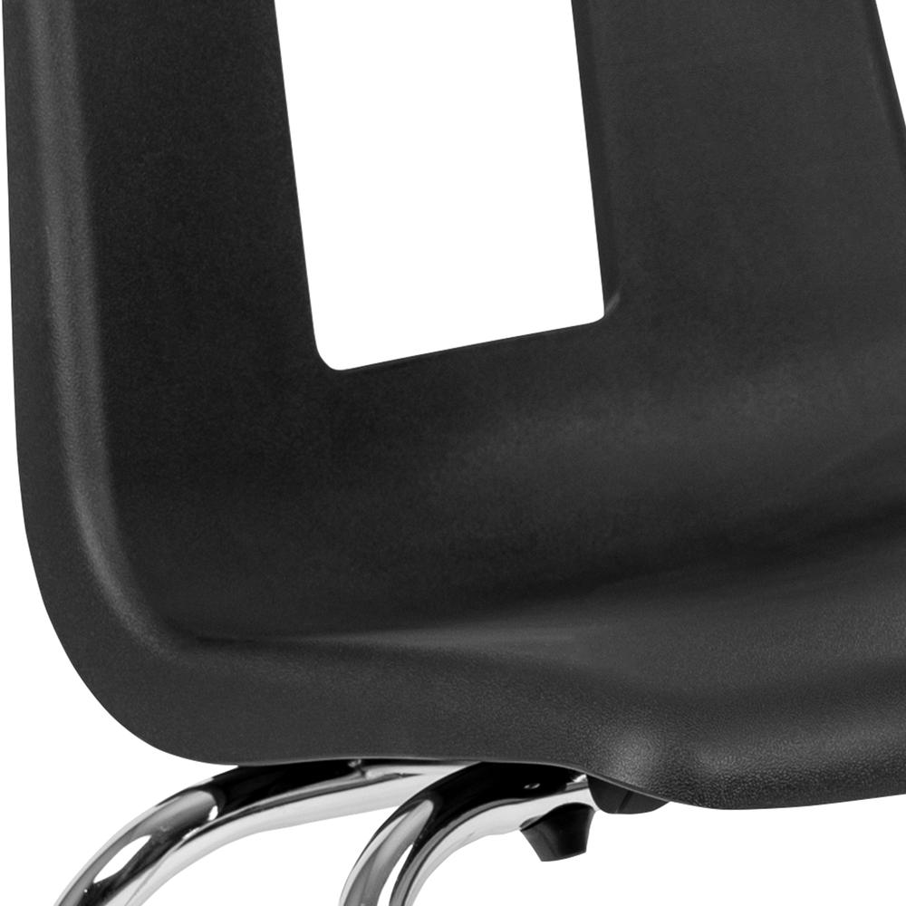 Black Student Stack School Chair - 18-inch. Picture 7