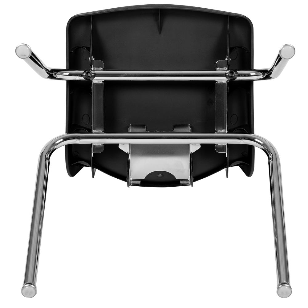 Black Student Stack School Chair - 18-inch. Picture 10