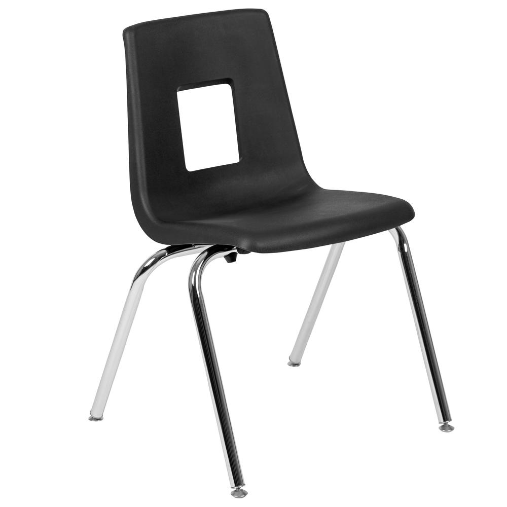 Black Student Stack School Chair - 18-inch. Picture 13