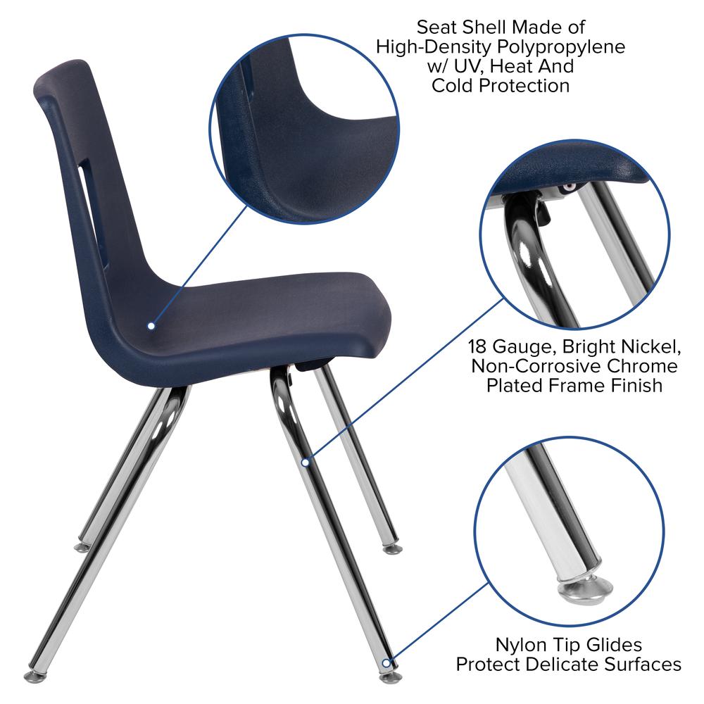 Navy Student Stack School Chair - 18-inch. Picture 6