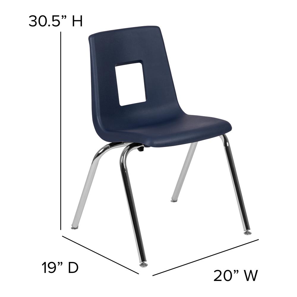 Navy Student Stack School Chair - 18-inch. Picture 14