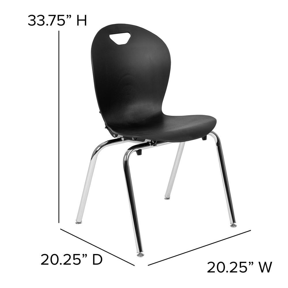 Titan Black Student Stack School Chair - 18-inch. Picture 2