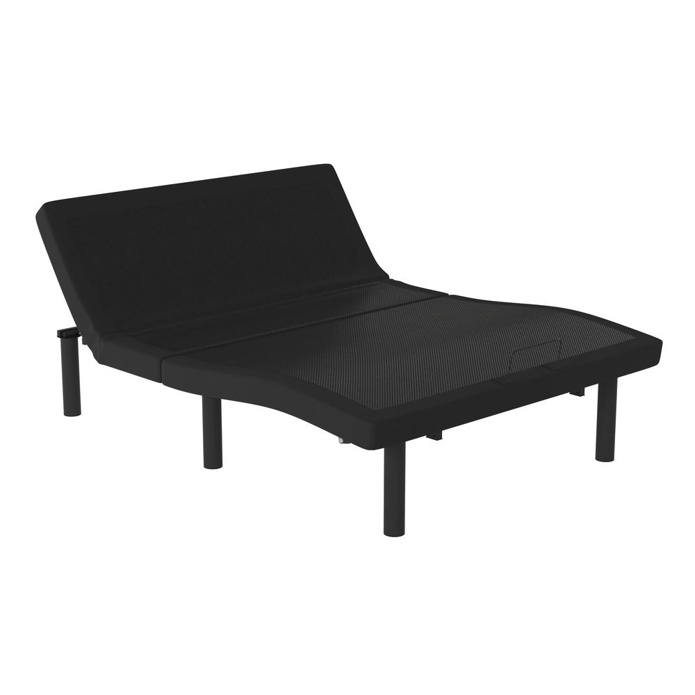 Adjustable Upholstered Bed Base & Independent Head/Foot Incline -Full - Black. Picture 2