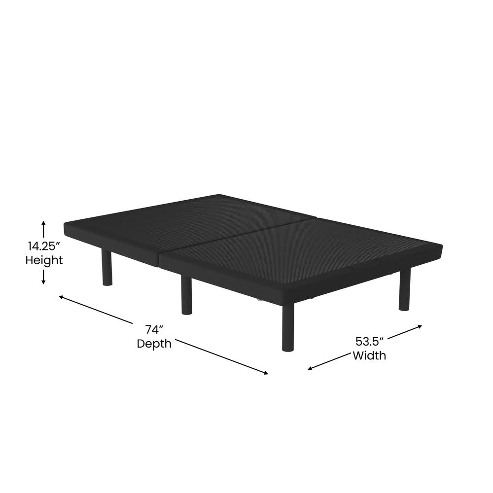 Adjustable Upholstered Bed Base & Independent Head/Foot Incline -Full - Black. Picture 6