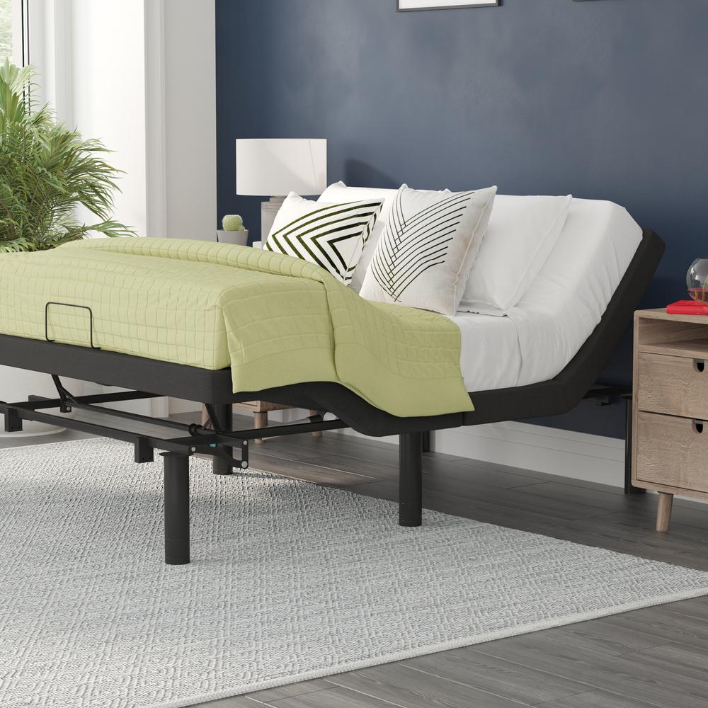 Adjustable Upholstered Bed Base & Independent Head/Foot Incline -Full - Black. Picture 7