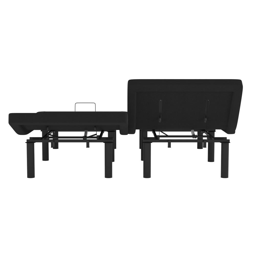 Adjustable Upholstered Bed Base-Split King - Black. Picture 9