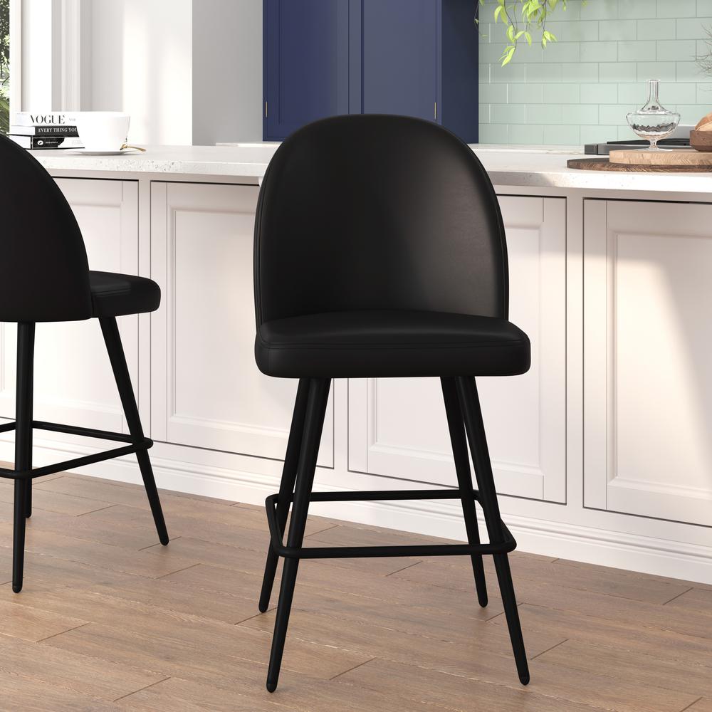 Lyla Set of 2 Commercial High Back Modern Armless 26" Counter Stools. Picture 1