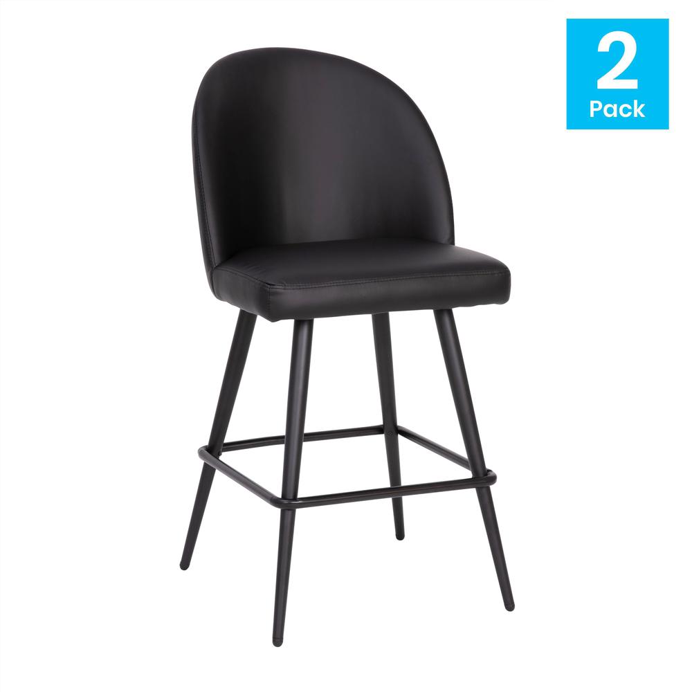 Lyla Set of 2 Commercial High Back Modern Armless 26" Counter Stools. Picture 2