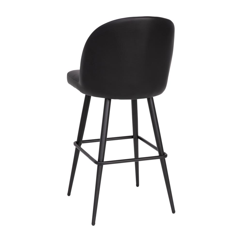 30" High Back Armless Barstools, Black LeatherSoft-Set of 2. Picture 9