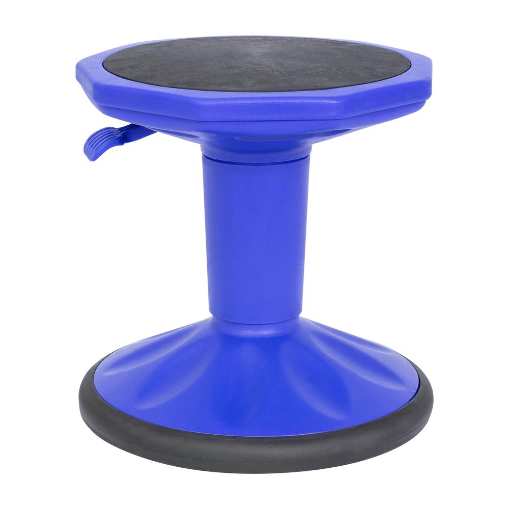 Adjustable Height Kids Active Stool with Bottom in Blue, 14" - 18" Seat Height. Picture 2