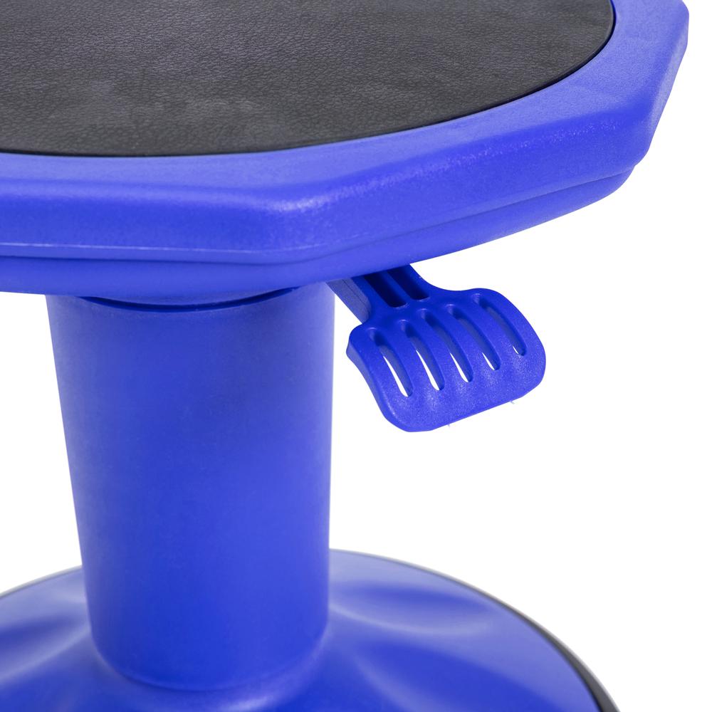 Adjustable Height Kids Active Stool with Bottom in Blue, 14" - 18" Seat Height. Picture 9